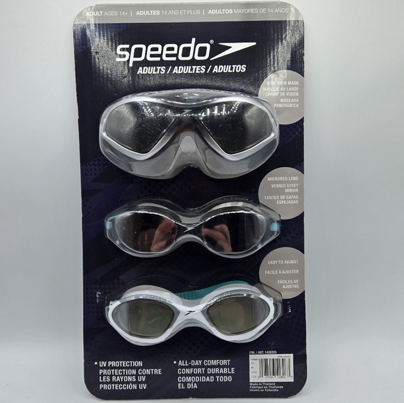 Speedo Adult Swim Goggles 3 Pack Set - Picture 1 of 6